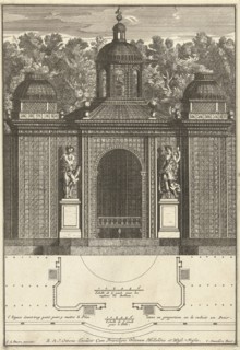 Trellis pavilion with niche, Cornelis Danckerts II, Reinier Ottens I, Reinier Ottens II, 1726-1750