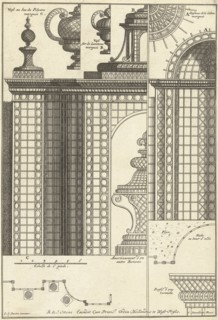 Half trellis pavilion with details, Cornelis Danckerts II, Reinier Ottens I, Reinier Ottens II,