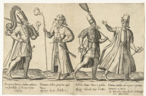 Dress of Ottoman soldiers around 1580, Abraham de Bruyn, Joos de Bosscher, 1581