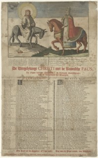 Christ on the donkey, the Pope on a horse, print maker: Anonymous, Jan van der Heyden II, 1753