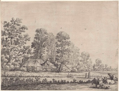 Farm with milkmaid, Herman Saftleven, 1626 - 1685