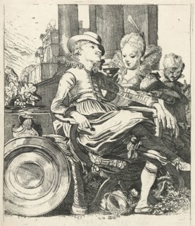 Lucella and Ascagnes as love couple, Willem Pietersz. Buytewech, 1616