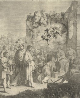 Adoration of the Magi, print maker: Jan Gerritsz. van Bronchorst, Cornelis van Poelenburch, 1613 -