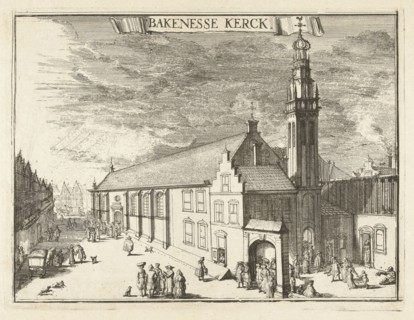 View of the Bakenesserkerk Haarlem, The Netherlands, Romeyn de Hooghe, 1688 - 1689
