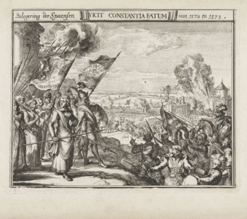 Plankenau Hasselaer on the Haarlem ramparts, 1573, Romeyn de Hooghe, 1688-1689, The Netherlands