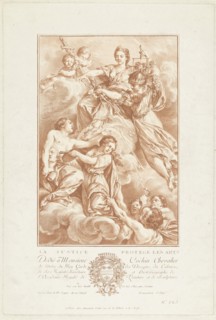 Allegory of Justice as patron of the arts, Gilles Demarteau, 1732 - 1776