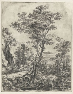 Landscape with a big tree, Jan Both, 1644 - 1652