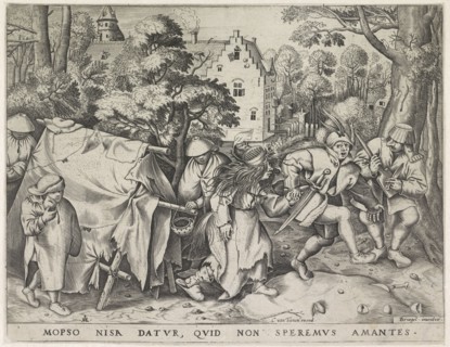 Dirty bride or wedding of Mopsus and Nisa, print maker: Pieter van der Heyden, Pieter Brueghel I,