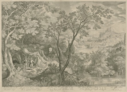 Landscape with Jeroboam and the prophet Ahijah, Claes Jansz. Visscher (II), 1601 - 1652