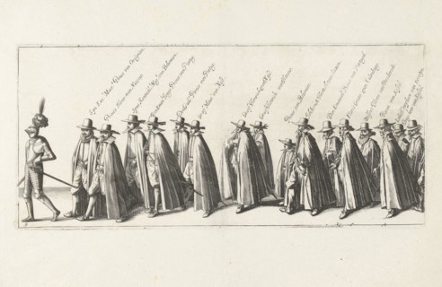 The funeral procession (Plate 9), 1623, Anonymous, Hendrick Hondius (I), 1624