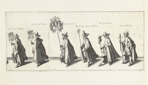 The funeral procession (Plate 6), 1623, Simon Frisius, Hendrick Hondius (I), 1615