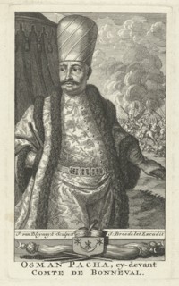 Portrait of Osman Pascha as General of Turkish troops. Francois van Bleyswijck, Johannes Broedelet,
