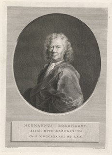 Portrait of Hermanus Boerhaave, print maker: Jacob Houbraken, Jan Wandelaar, 1738 - 1780