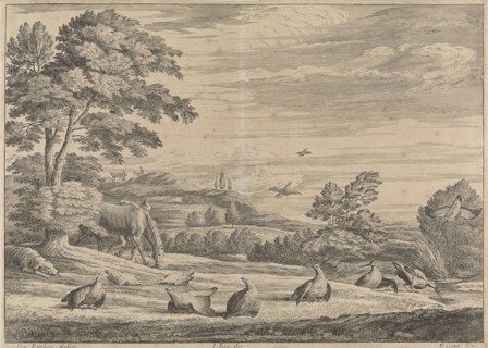 Landscape with pheasant and snipe, Johannes Kip, Edward Cooper, 1662 - 1722