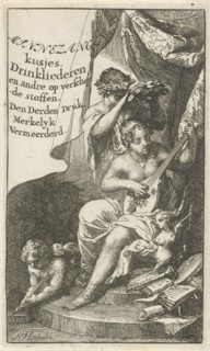 Venus crowned by Bacchus, Arnold Houbraken, Lucas Cloppenburg (publisher), 1710