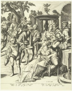 The prodigal son (right page), Jacob de Gheyn (II), Karel van Mander (I), Pieter Hogerbeets, 1596
