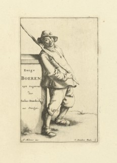 Farmer leaning against a wall, Cornelis Danckerts (I), Justus Danckerts, unknown, 1613 - 1656