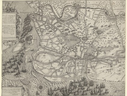 Tour of the army of Maurice to Ostend (left leaf), 1600, Floris Balthasarsz. van Berckenrode, 1600