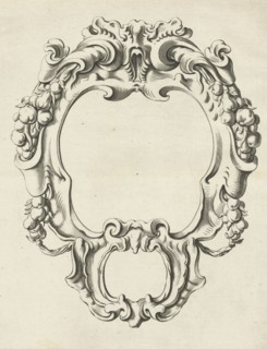Cartouche with lobe ornament consisting of two compartments, Pieter Hendricksz. Schut, Gerbrand van
