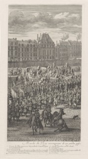 Front of the procession of King Louis XIV of France and his entourage on the Pont-Neuf, Jan van