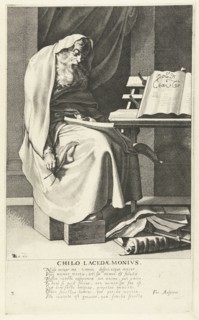 Chilon of Sparta, print maker: Jacob de Gheyn III, Decimus Magnus Ausonius, Nicolaes de Clerck,
