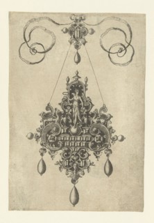 Pendant with Victoria, laurel wreath in hand, Anonymous, Hans Collaert (I), Philips Galle, 1581