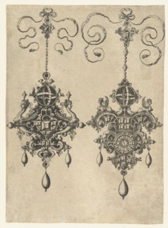 Two pendants with sundial, Anonymous, Hans Collaert (I), Philips Galle, 1581