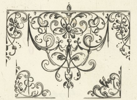 Ornament featuring Schweifwerk, Michiel le Blon, Anonymous, Balthasar Caymox, after 1611 - 1635