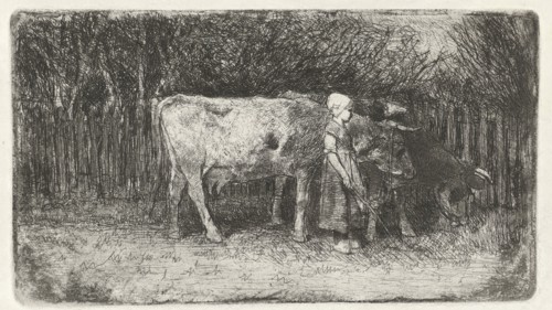 Girl with the cows, Anton Mauve, 1848 - 1888