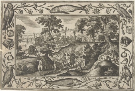 Deer Hunting, Adriaen Collaert, Eduwart van Hoeswinckel, 1582 - 1586
