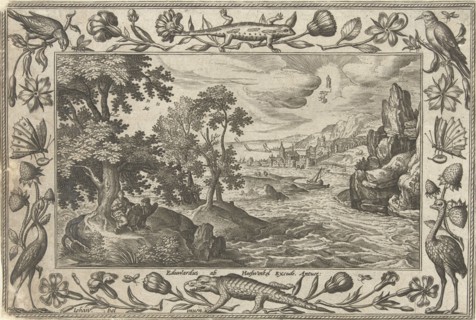 Apostle John on Patmos, Adriaen Collaert, Eduwart van Hoeswinckel, 1582 - 1586