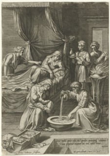 Birth of the Virgin Mary, Julius Goltzius, Victor Ghyslinck, 1586