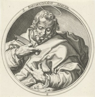St. Bartholomew, print maker: Zacharias Dolendo, Jacob de Gheyn II, c. 1596