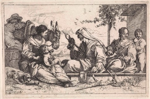 Female spins yarn, Jan Baptist de Wael, 1642-1669