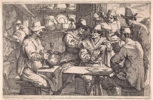 Card Players in tavern, Jan Baptist de Wael, 1642 - 1669