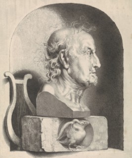 Portrait Bust of Joost van den Vondel, John Lutma (II), 1634-1689