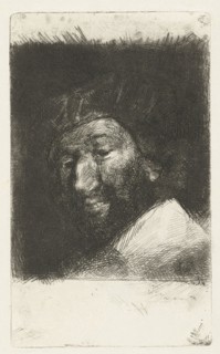 Portrait of smiling man with beard and hat, Bernardus Johannes Blommers, 1855-1914