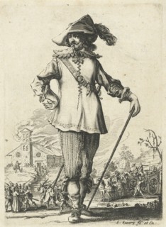 Standing officer with walking stick, Salomon Savery, Pieter Jansz. Quast, 1630 - 1665