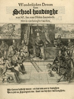 Title print of the pamphlet in 1618 entitled, 'Wonderlijcken Droom Vande School-houdinghe van Mr.