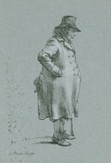 Portrait of Henry Delbroek, standing, right profile, Bottom left: H. Van der Brugh, Hendrik van der