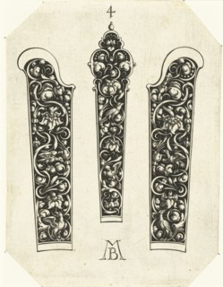 Three knife handles, Michiel le Blon, 1626
