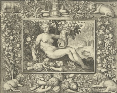 The element of earth as a woman, Nicolaes de Bruyn, Frederik de Wit, Francoys van Beusekom, 1581 -