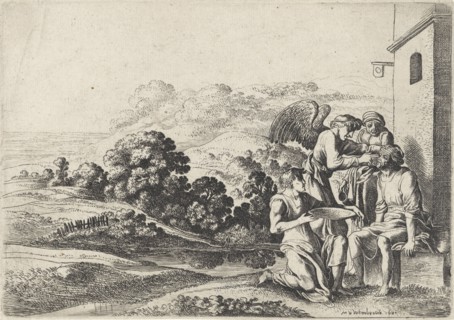Tobias heals his father's blindness, Moyses van Wtenbrouck, Broer Jansz (Den Haag), 1621