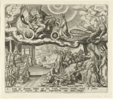 The planet Jupiter and its children, Harmen Jansz Muller, Hieronymus Cock, 1566 - 1570