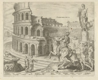 Colosseum in Rome. Philips Galle, Hadrianus Junius, 1572