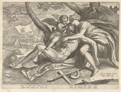 Venus mourns the death of Adonis, Philips Galle, c. 1577 - c. 1581