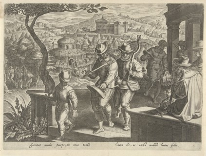 Hunting blackbirds, Philips Galle, 1578