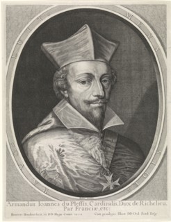Portrait of Armand-Jean du Plessis, Duke of Richelieu, Hendrick Hondius (I), Claes Jansz. Visscher