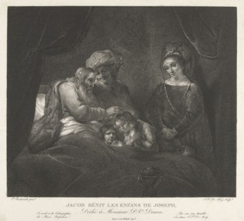 Jacob blesses Ephraim and Manasseh, Johannes Pieter de Frey, D.V. Denon, 1780 - 1834