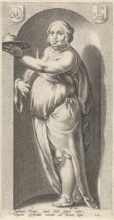 Gluttony (Gula), Jacob Matham, Franco Estius, 1593